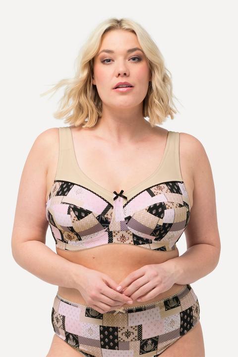 Actual product image Ulla Popken Patch Print Underwire-Free Relief Bra (90 D)
