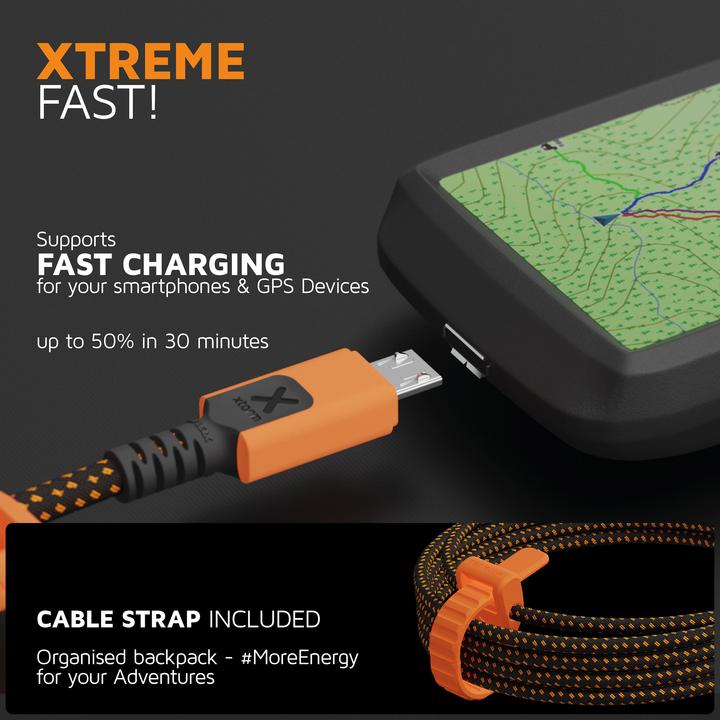 Actual product image Xtorm USB-A -> microUSB 1.5m Xtreme cable orange black (1.50 m)