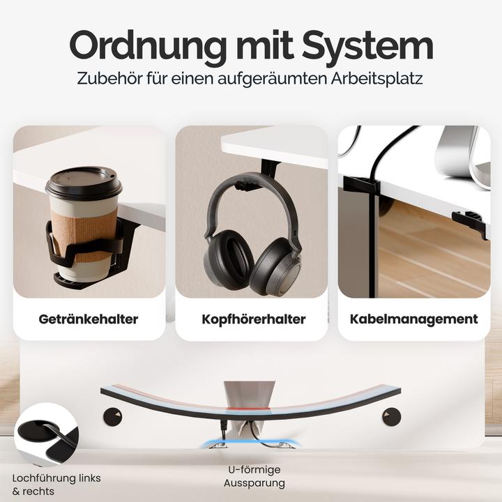 Actual product image Casaria Desk with adjustable height (140 x 60 x 118 cm)