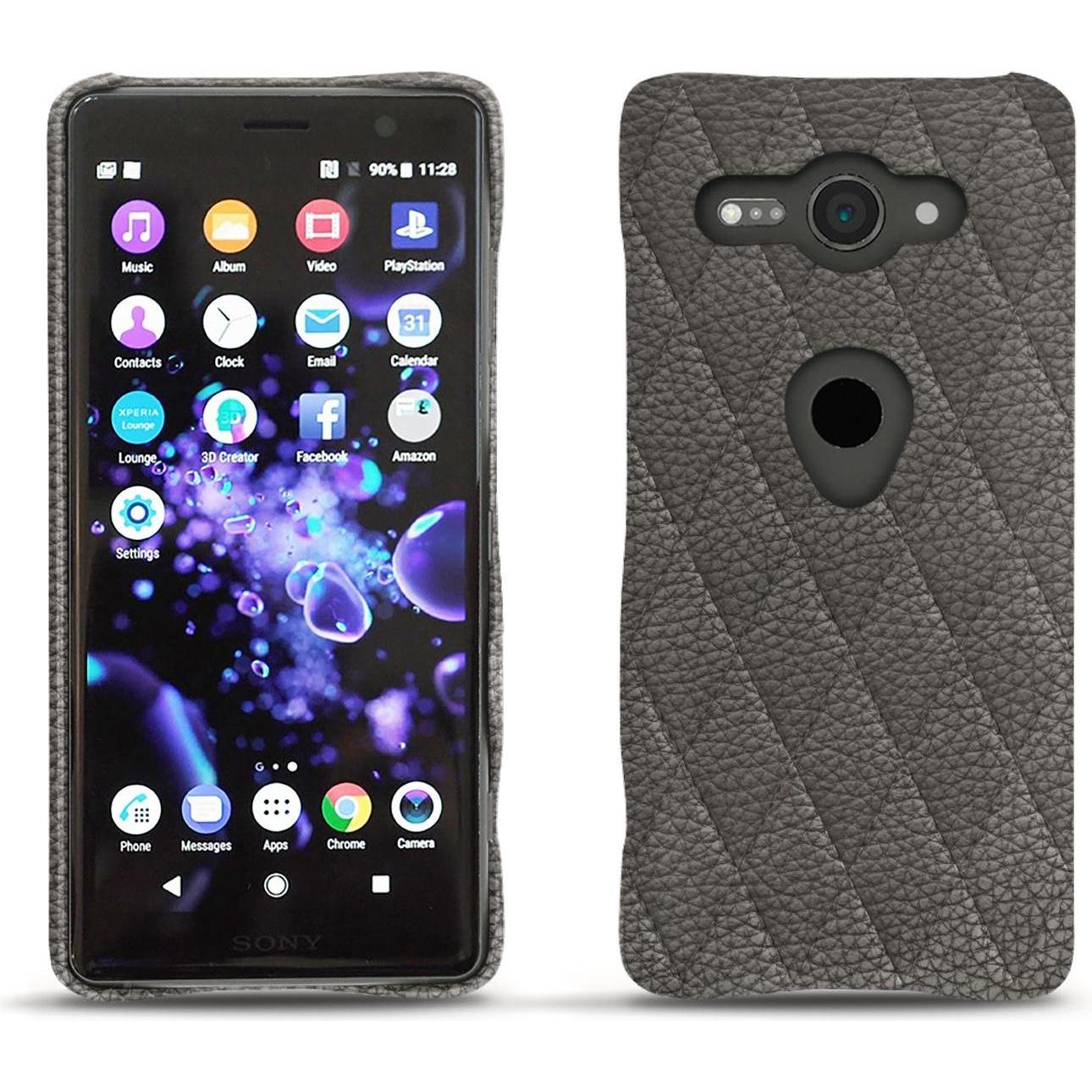 Noreve Lederschutzhülle (Sony Xperia XZ2 Compact), Smartphone Hülle, Grau