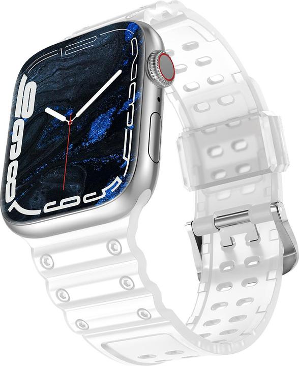 Hurtel Strap Triple Protection Strap für Apple Watch SE, 8, 7, 6, 5, 4, 3, 2, 1 (41, 40, 38 mm) Band Armban (41 mm, Edelstahl, TPU)