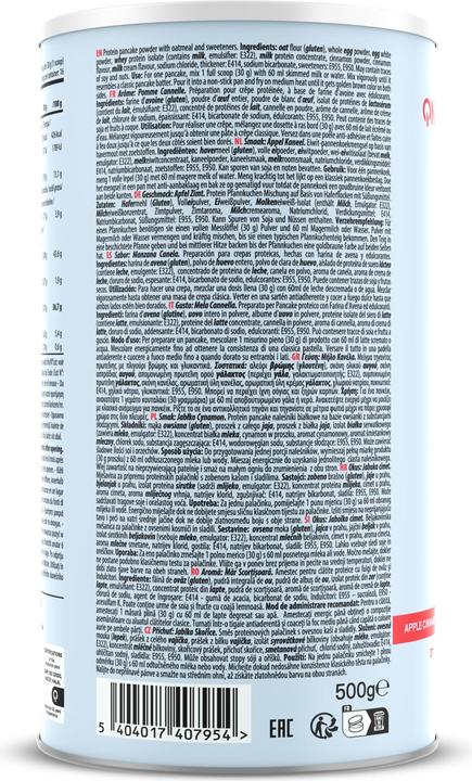 Nährwerte und Zutaten QNT Protein Pancake (Apfel Zimt, 1 x, 500 g)