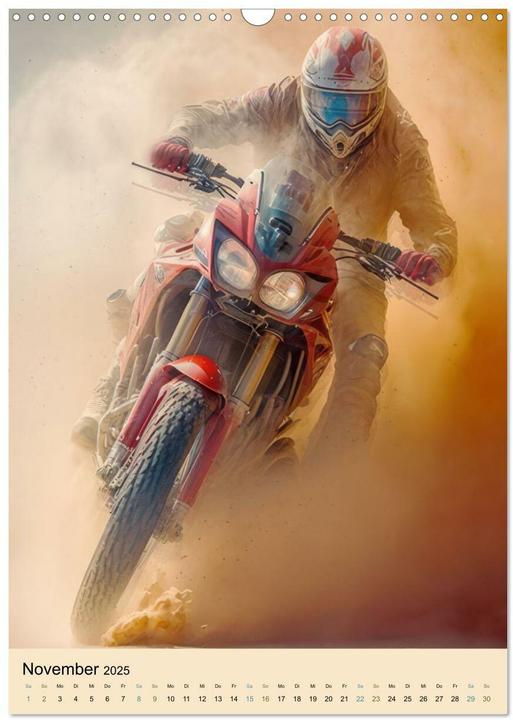 Produktbild Motorrad Wüstenrennen (Wandkalender 2025 DIN A3 hoch), Monatskalender (A3)