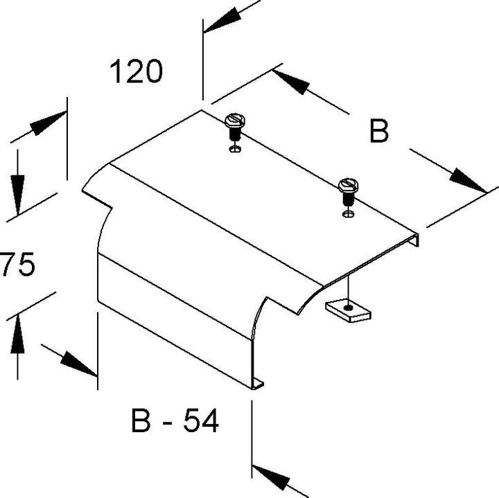 Produktbild Niedax NIE KLAB 200 E3 Endabgangsblech, Breite Edelstahl m.vormontiertem ZubehÃ¶r (7.50 cm)