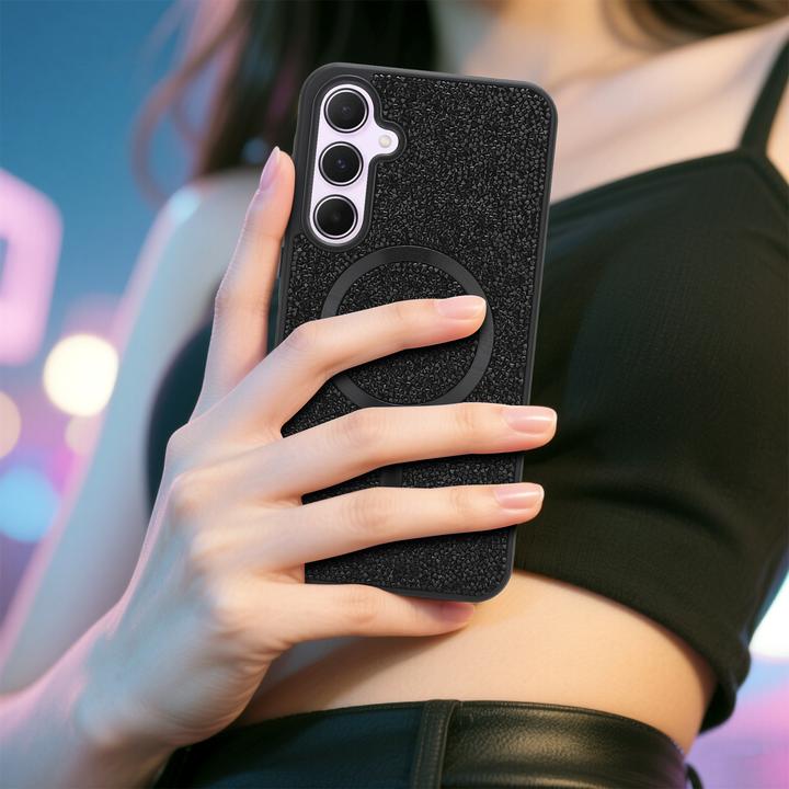 Produktbild Cadorabo Samsung Galaxy A55 5G Hülle kompatibel mit MagSafe Glitzer Case (Samsung Galaxy A55)