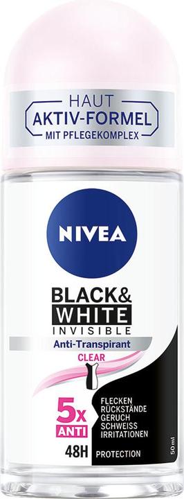 NIVEA Black & White Invisible Clear (Roll-on, 50 ml)