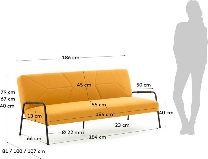 Produktbild Kave Home Neiela (3-Sitzer, Bettsofa)