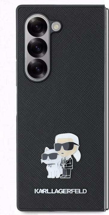 Productafbeelding Karl Lagerfeld KLHCZFD6SAPKCNPK Z Fold6 F956 czarny/zwart Saffiano Metalen Speld (Samsung Galaxy Z Fold6)