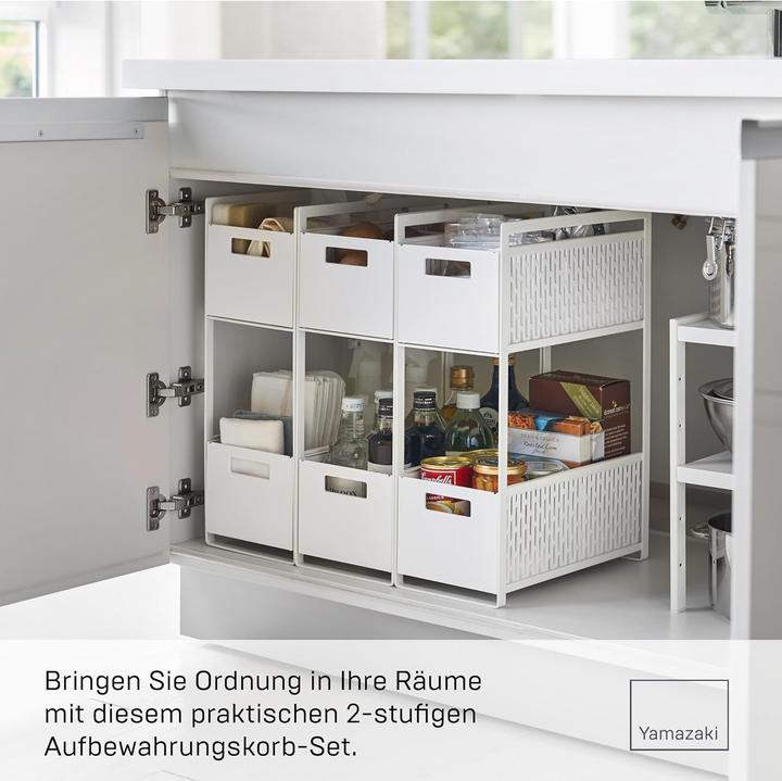 Produktbild Yamazaki Aufbewahrungskörbe mit Ständer TOWER (32.50 cm, 2x)