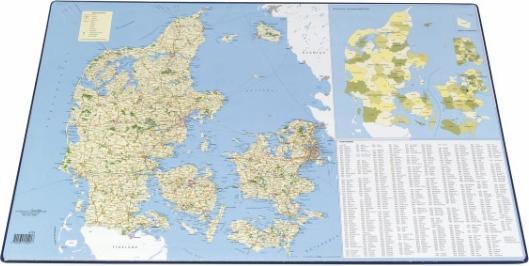 Bantex Skriveunderlag Danmarkskort m. postnumre 40x65cm 4155 (40 x 65 cm)