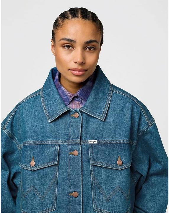 Actual product image Wrangler Mega Trucker Oversized Denim Jacket, Machine Washable (L)