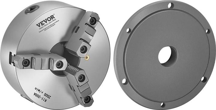 Actual product image Vevor 3-Jaw Self-Centering Lathe Chuck