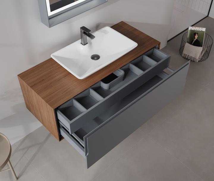 Actual product image Homitis Craft 120 Bathroom Cabinet With Sink & Mirror Set (2 Pieces)