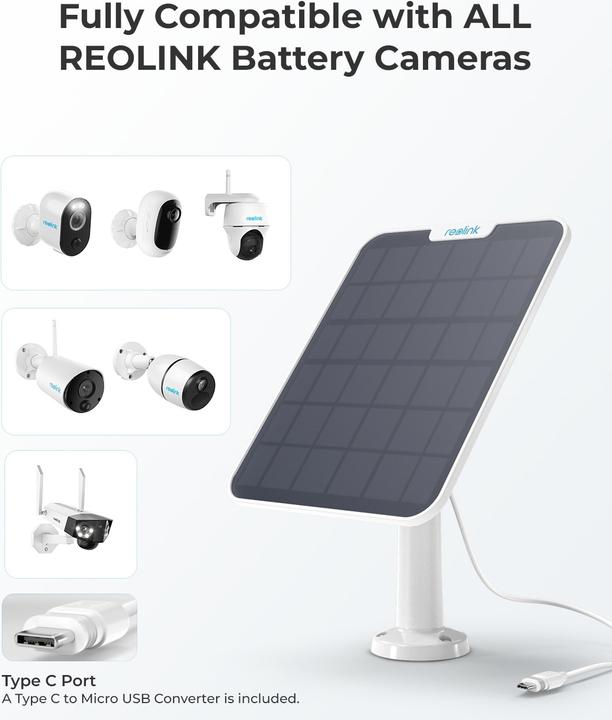 Image du produit Reolink Argus 2E V2 inkl. Solarpanel 2 (1920 x 1080 Pixels)