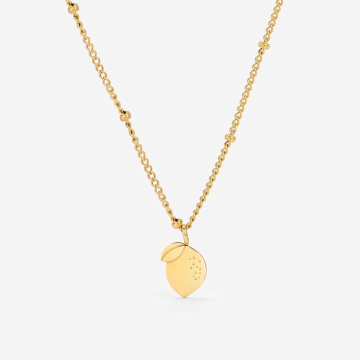 Luamaya When Life gives you Lemons Necklace (Acciaio inox 316L, Placcatura in oro 14 carati, 43 - 48 cm)