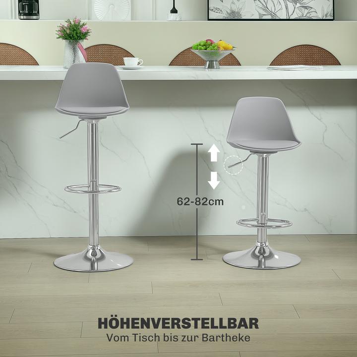 Produktbild Homcom Barhocker Kunstleder Grau