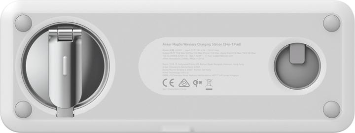 Actual product image Anker MagGo Magnetic Wireless Charger 15W, 3-in-1 Pad, White, EU Plug (25 W)