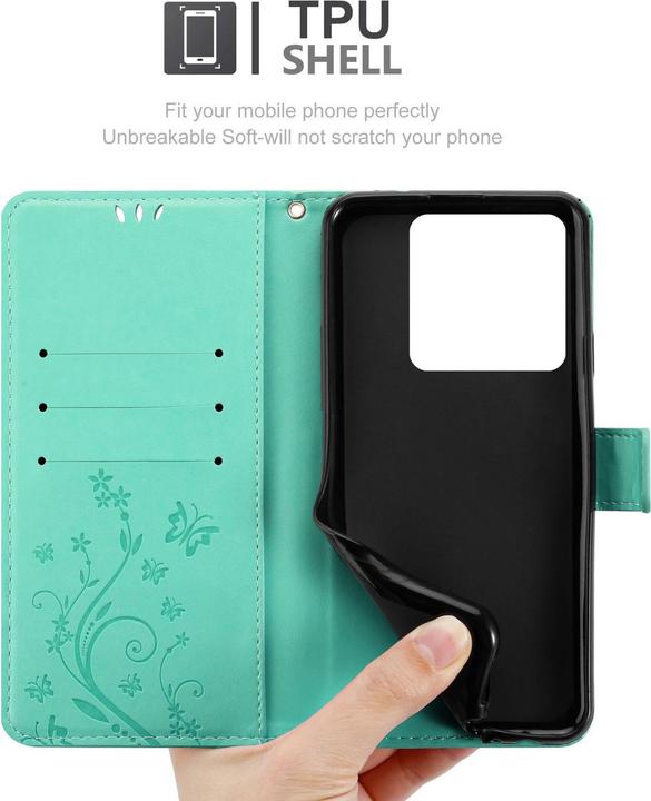 Actual product image Cadorabo Case for Xiaomi 14T Pro Flower Book (Xiaomi 14T Pro)