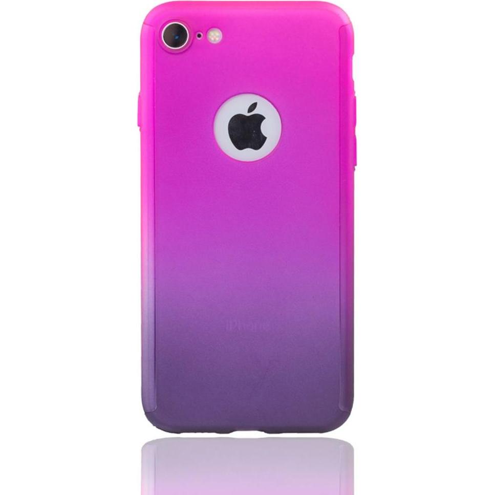 Thumbnail - König Design Apple iPhone 8 Handy Hülle Schutz Case Cover Panzer Schutz Glas Pink / Violett (Apple iPhone 8), Smartphone...