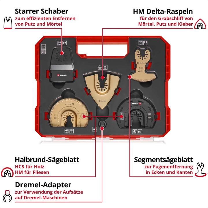 Actual product image Einhell Multitool-Set, 708110, XL-PLUS-Case, 10-teilig