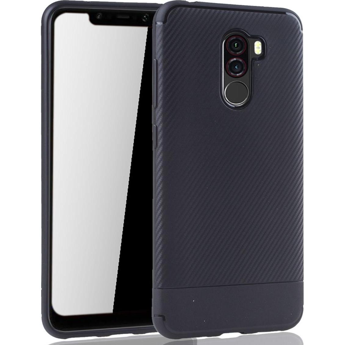 Thumbnail - König Design Xiaomi Pocophone F1 Schutzhülle Silikon Case Handy Cover Carbon Optik Schwarz (Xiaomi Pocophone F1), Smartp...