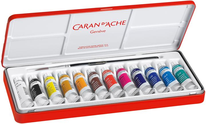 Image du produit Caran d'Ache Gouache Studio Tuben 10ml Metallschachtel (Multicolore, 120 ml)