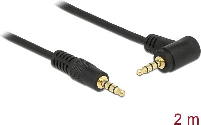 Actual product image Delock Cable jack 4 pin 3.5 mm male > male angled (2 m)