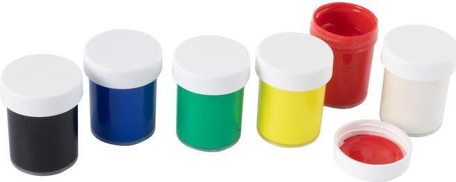 Produktbild Stylex Schulmalfarben 18ml 6Stück (Black, Green, Yellow, Blue, White, Red, 18 ml)