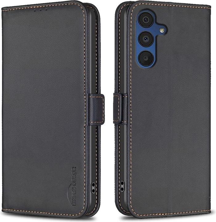 Binfen Color Galaxy A15 - BINFEN Flip Case Hülle schwarz (Samsung Galaxy A15)