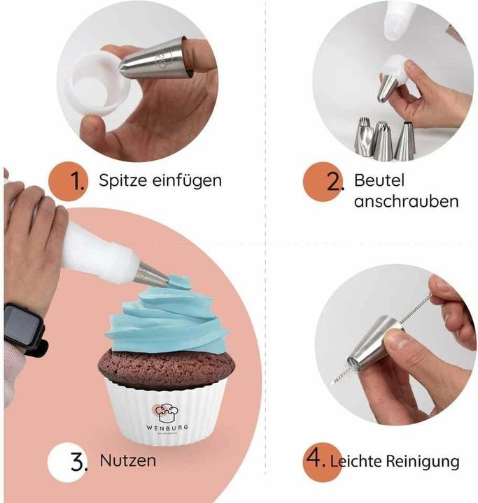 Produktbild Wenburg Spritzbeutel mit Tüllen - 12-tlg. Set (Spritzbeutel Set)