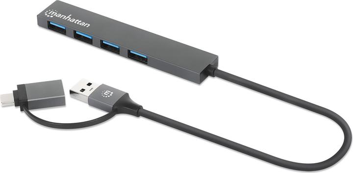 Actual product image Manhattan 4-Port USB 3.0 Type-C / Type-A Combo Hub (USB-A, 4 ports)