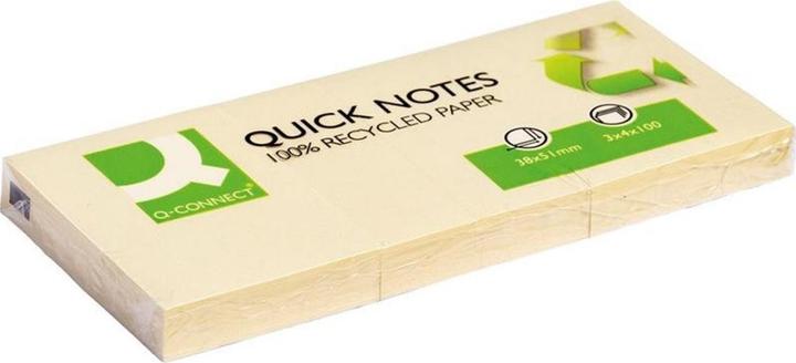 Produktbild Q-Connect Haftnotizen Quick Notes Recycling gelb (51 x 38 mm)