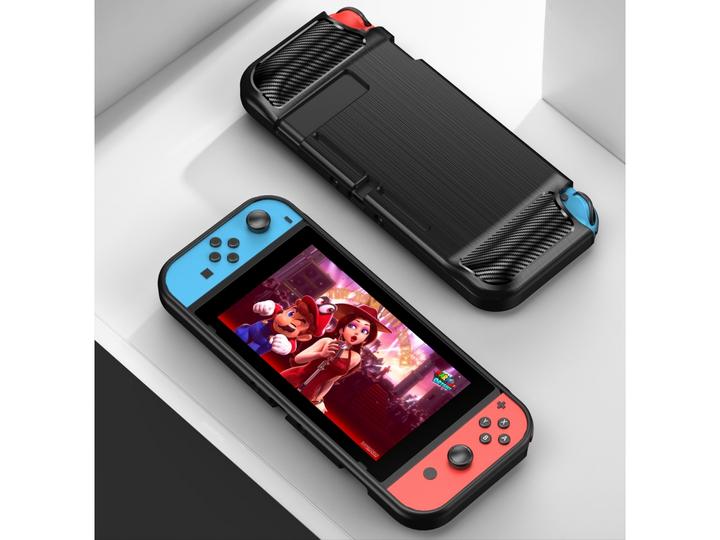 Produktbild Screenguard Nintendo Switch Hülle Carbon Brushed Soft TPU (Switch)