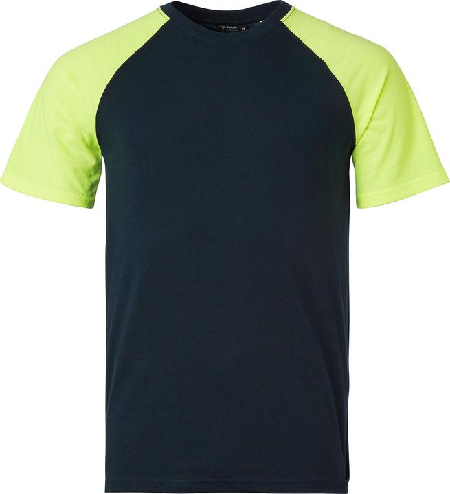 Immagine prodotto Top Swede 225 T-shirt, unisex, M blu navy/giallo fluorescente (M)