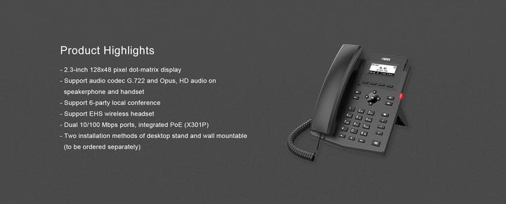 Actual product image Fanvil IP Phone X301P black