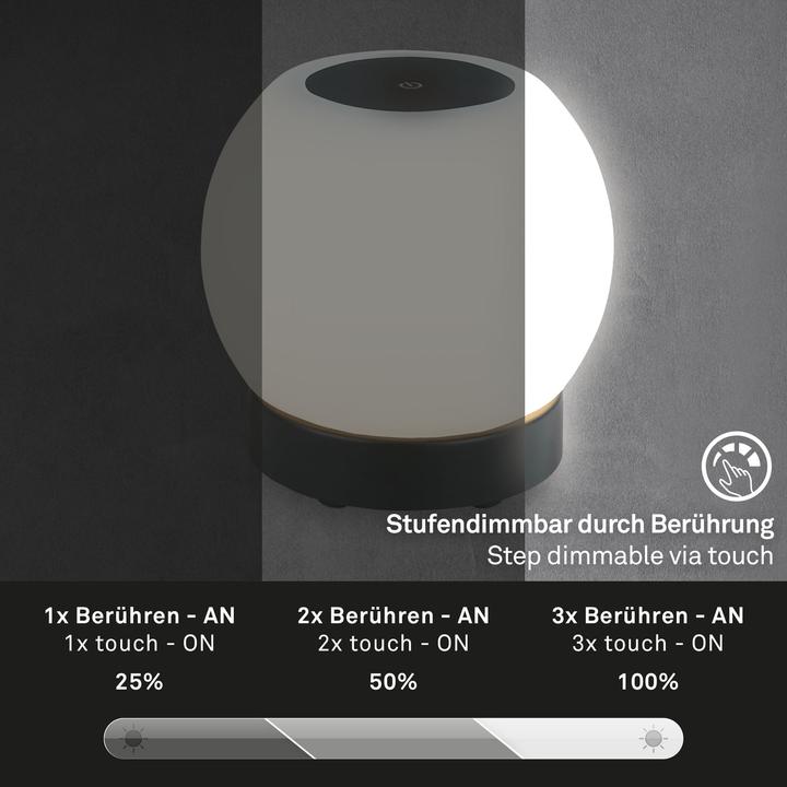 Image du produit Briloner Lampe de table LED, noir, 1xModules LED/3W (350 lm)