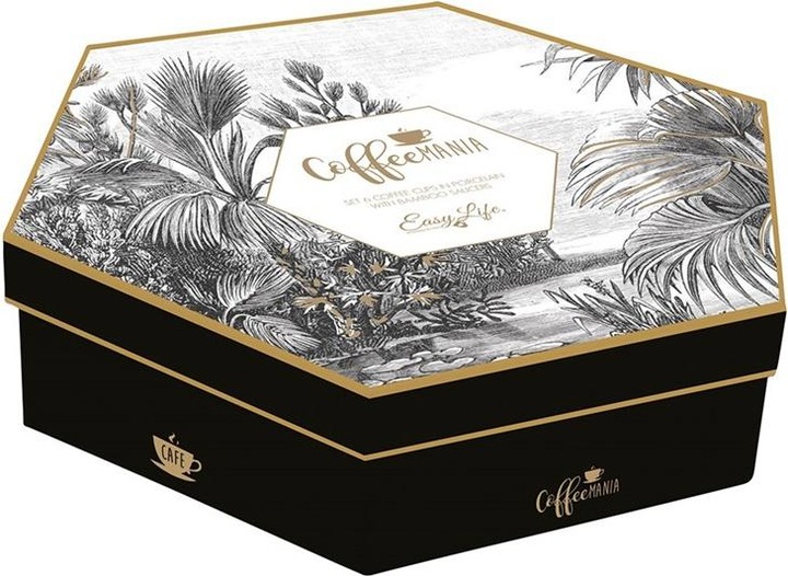 Immagine prodotto Easy Life Coffee Mania 6 tazze da espresso con piattino. 1 GB, "Retro Jungle",1 (110 ml, 6 x)