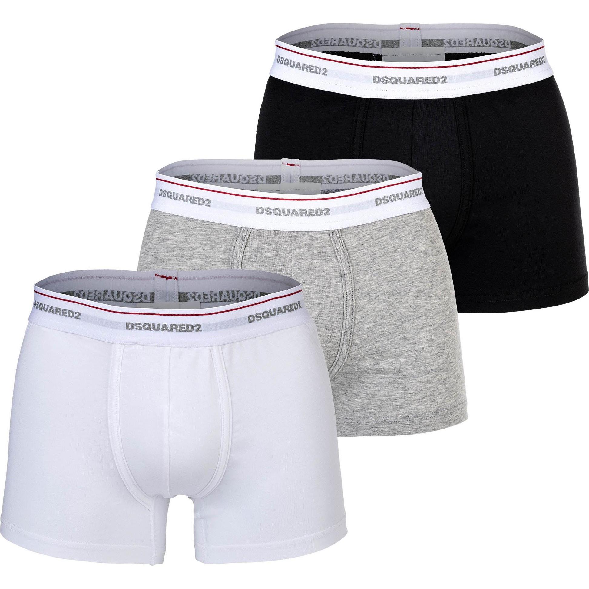 Dsquared2, Herren, Unterhosen, Boxershort Casual Bequem sitzend 3-PACK TRUNK, Mehrfarbig, (L, 3er Pack)
