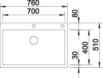 Productafbeelding Blanco Claron 700-IF/A Durinox (Aanrecht, 76 cm, 51 cm)