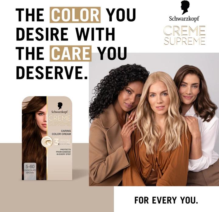 Actual product image Schwarzkopf Creme Supreme Permanent Hair Coloring (Chocolate Brown)