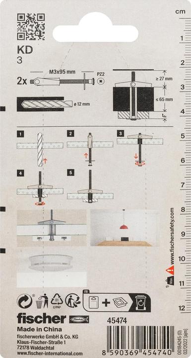Image du produit Fischer Chevilles à bascule KD 3 K (2 pcs)