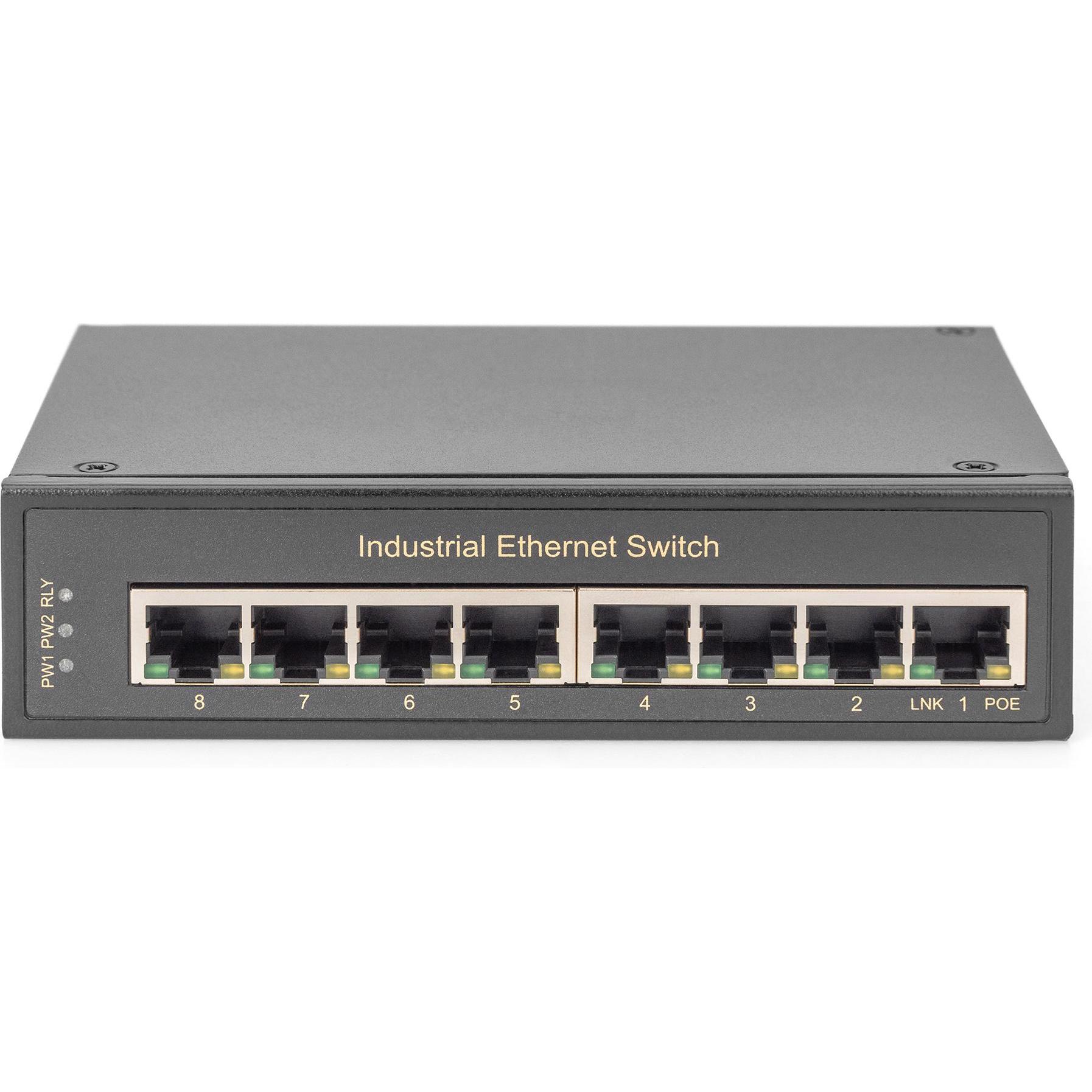 Thumbnail - Digitus Industr. 8-Port Gigabit Switch (8 Ports), Netzwerk Switch, Schwarz