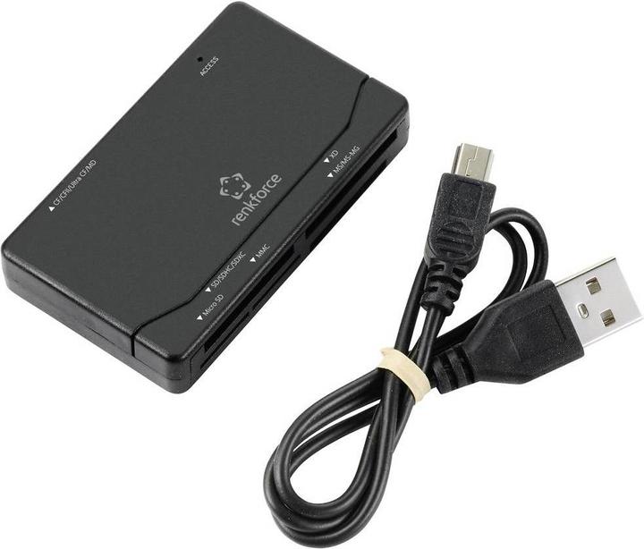 Actual product image Renkforce RF-PCR-150 External Memory Card Reader USB 2.0 Black (USB)