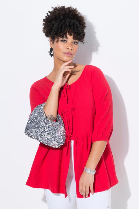 Produktbild Miamoda Bluse, A-Linie, Musselin, Bindebänder, Kräuselnaht (52)