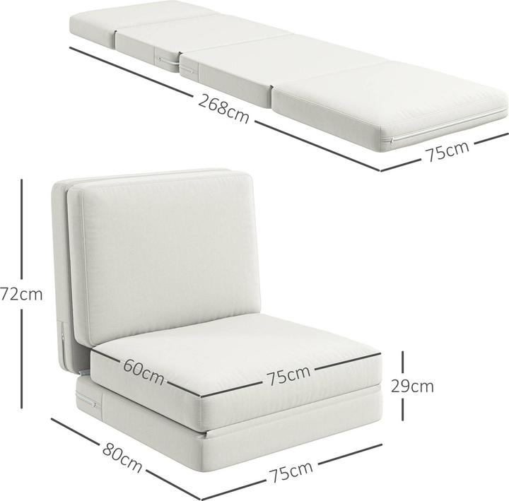 Immagine prodotto Homcom Bodensofa Polyester, Schaumstoff Cremeweiss