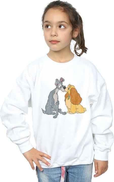 Produktbild Disney Lady And The Tramp Distressed Kiss Sweatshirt Mädchen (140, 146)