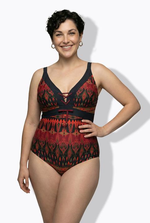 Actual product image Ulla Popken Alpine Pattern One Piece Swimsuit (46)