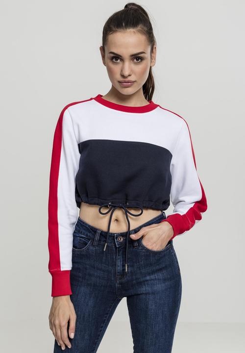 Produktbild Urban Classics Ladies Cropped 3-Tone Stripe Crew (XL)