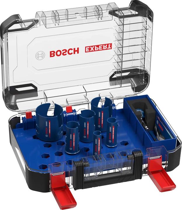Actual product image Bosch Professional Zubehör EXPERT Construction Material -Power Change Plus hole saw, 20 25 32 38 51 64 x 60 mm, 10-piece (20 mm, 25 mm, 32 mm, 38 mm, 51 mm, 64 mm)
