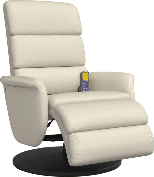 Produktbild vidaXL Massagesessel mit Fussteil Creme Kunstleder,Farbe